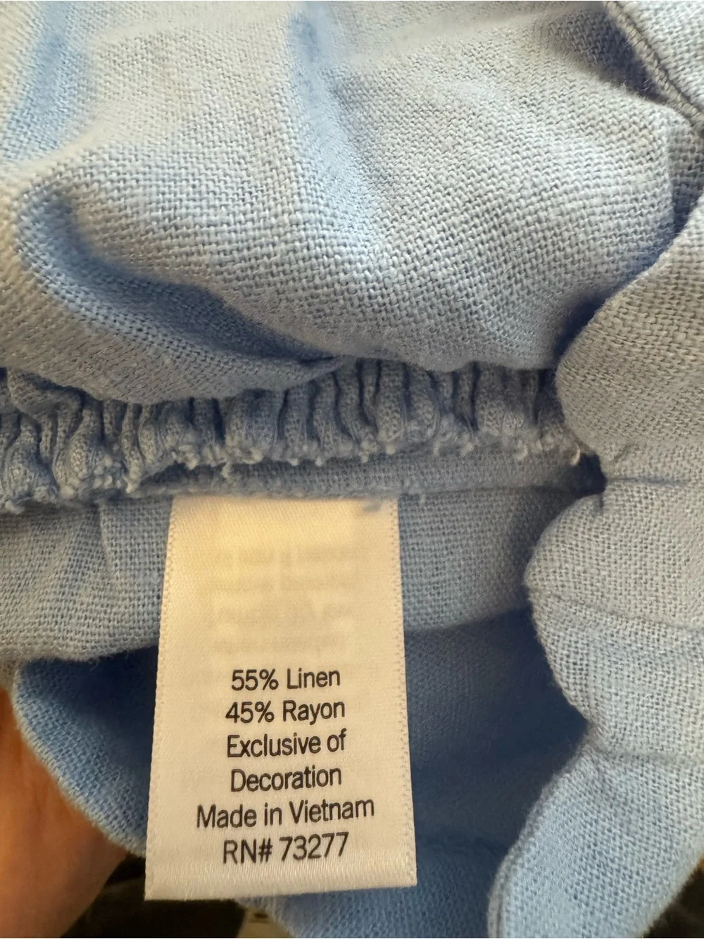 LC Lauren Conrad Super High Rise Smocked Scalloped Shorts in a light blue color